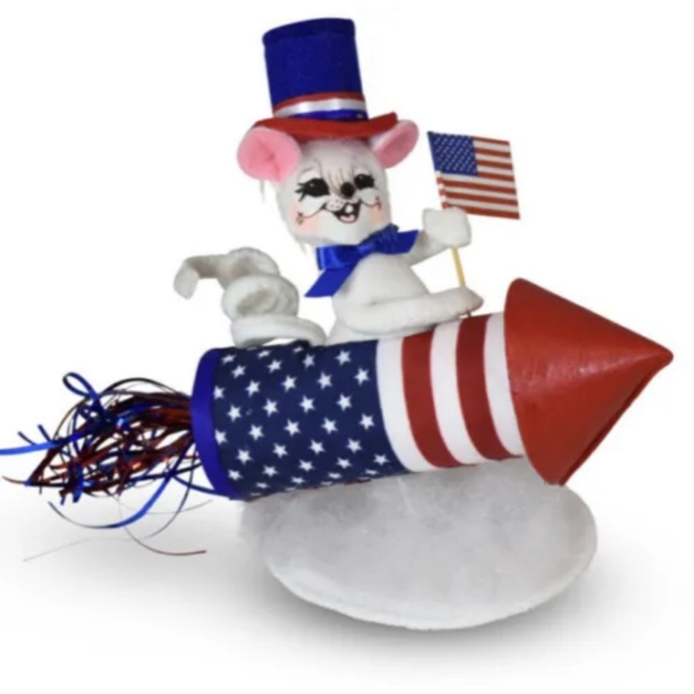 2020 Annalee Doll 5" Blast Off Mouse Patriotic Flag Firework 4th July 260220 New